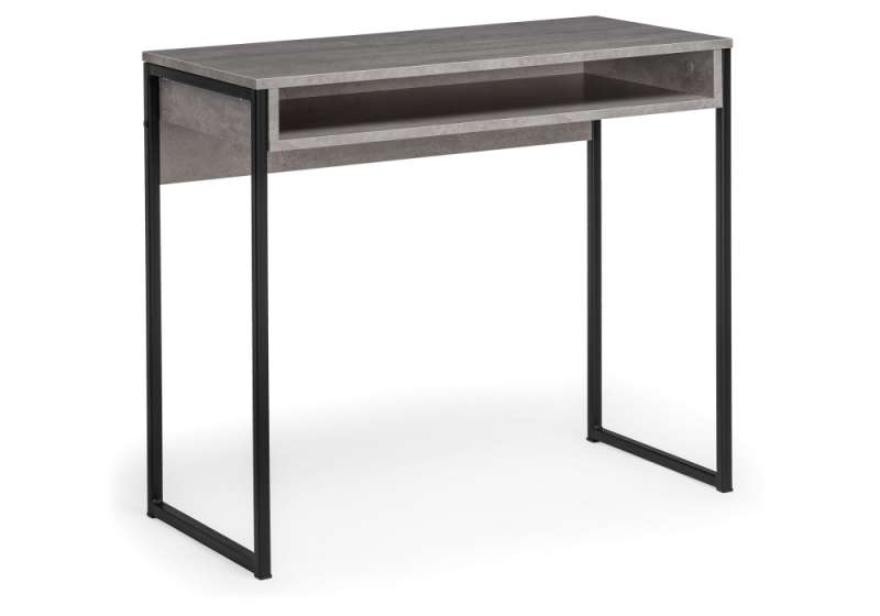 Компьютерный стол Лео Лофт 85х39х75 бетон / матовый черный (39x75). 