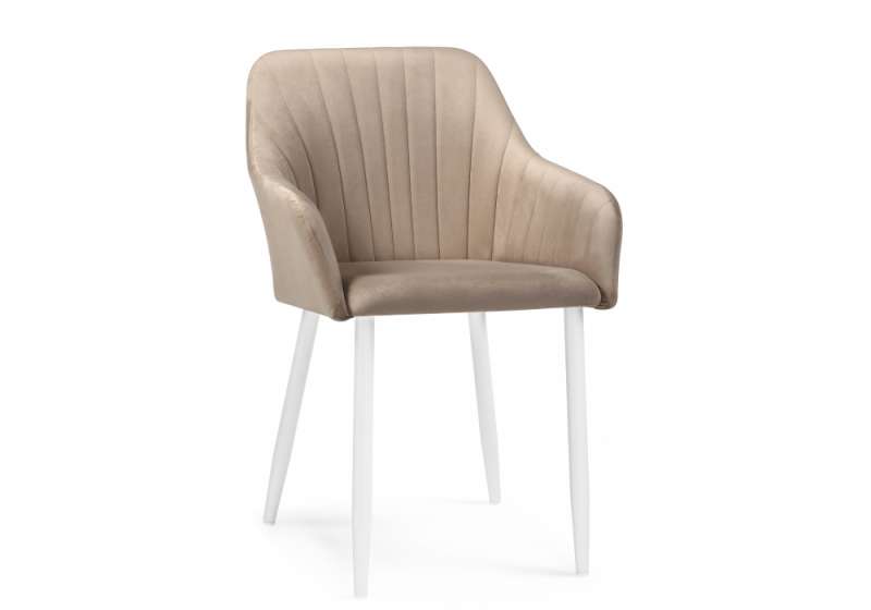 Стул на металлокаркасе Слэм бежевое / белое. 