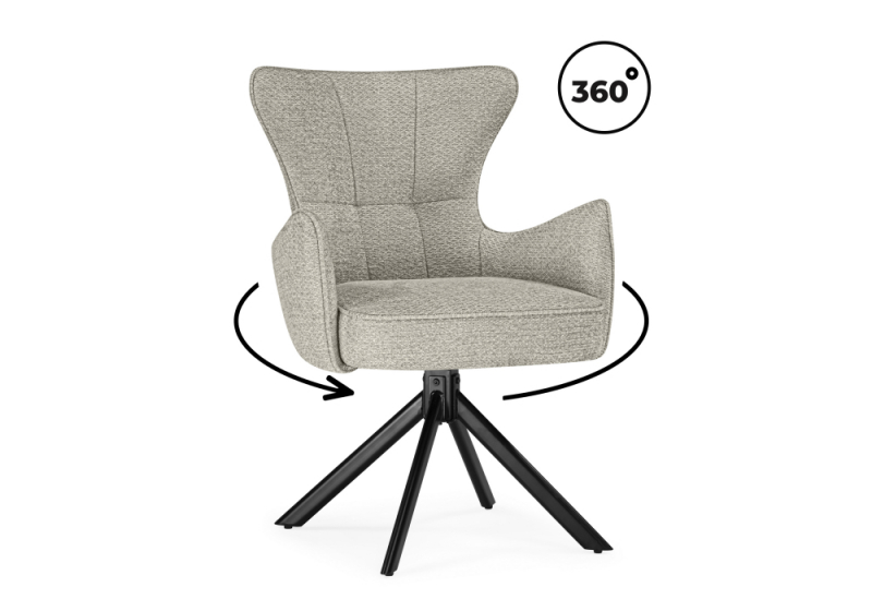 Стул на металлокаркасе Atlanta beige / black крутящийся (59x65x86). 