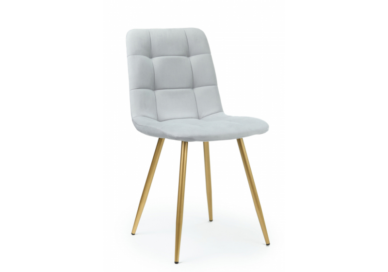 Стул на металлокаркасе Чилли светло-серый / золото (44x50x87,5). 