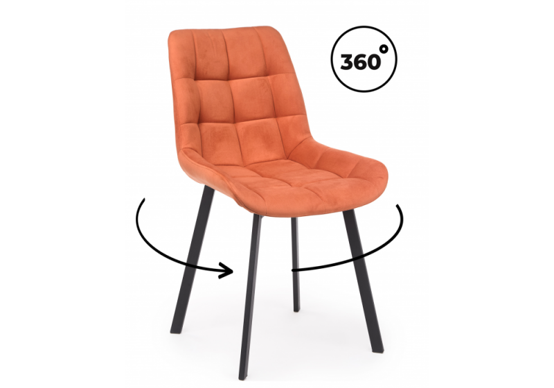 Стул на металлокаркасе Челси 360 П терракотовый (zd 432) / черный np (50x60x80). 