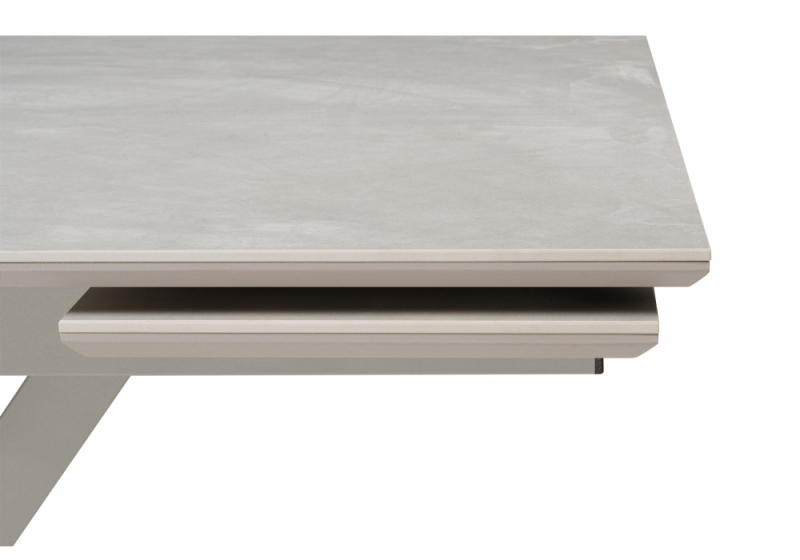Керамический стол Пантон 120(180)х80 carmen light gray / серый матовый (80x73)