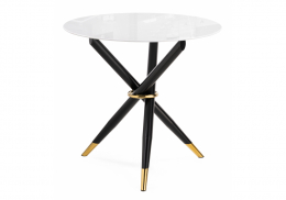 Стол стеклянный Rock 100х75 white / black (100x75)